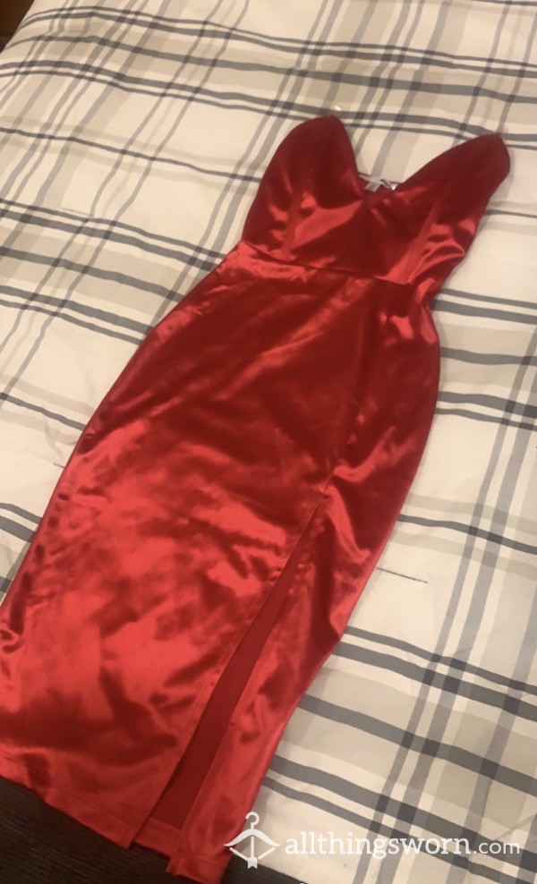 My SEXY, Red Satin Dress, Stunning, Gorgeous HOT!!