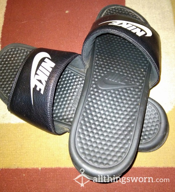 My Size 11 Well Worn Nike Slides
