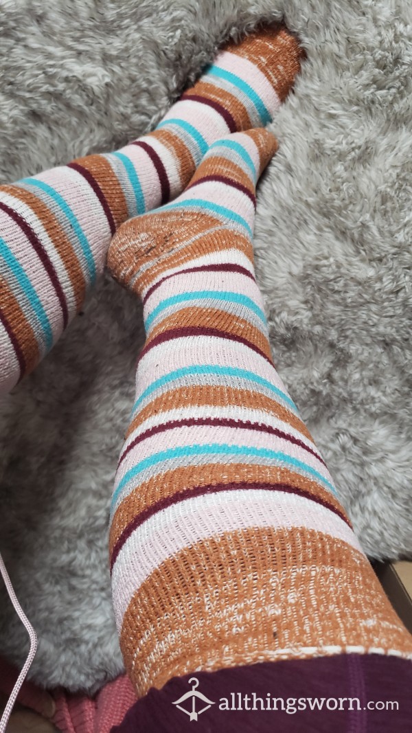 My Striped Knee High Socks Are Available 🤗 4 Days Wear Included And Ships Free
