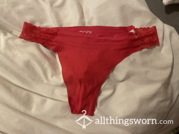 My Sweet Smell Red Soft Creamy Thong After Being Played With