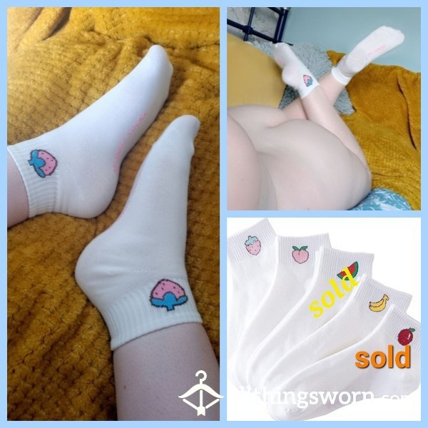 "My Sweet Socks" White Ankle Socks !! Crisp And Ready To Make Dirty And Smelly!! 😈👃 48 Hours Wear In This Heat 🔥🥵 Extras Available 😈