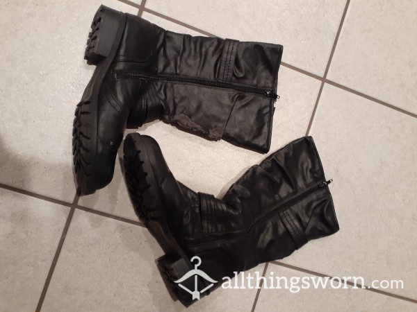 My Well-Worn Black Guess Motorcycle Boots!!