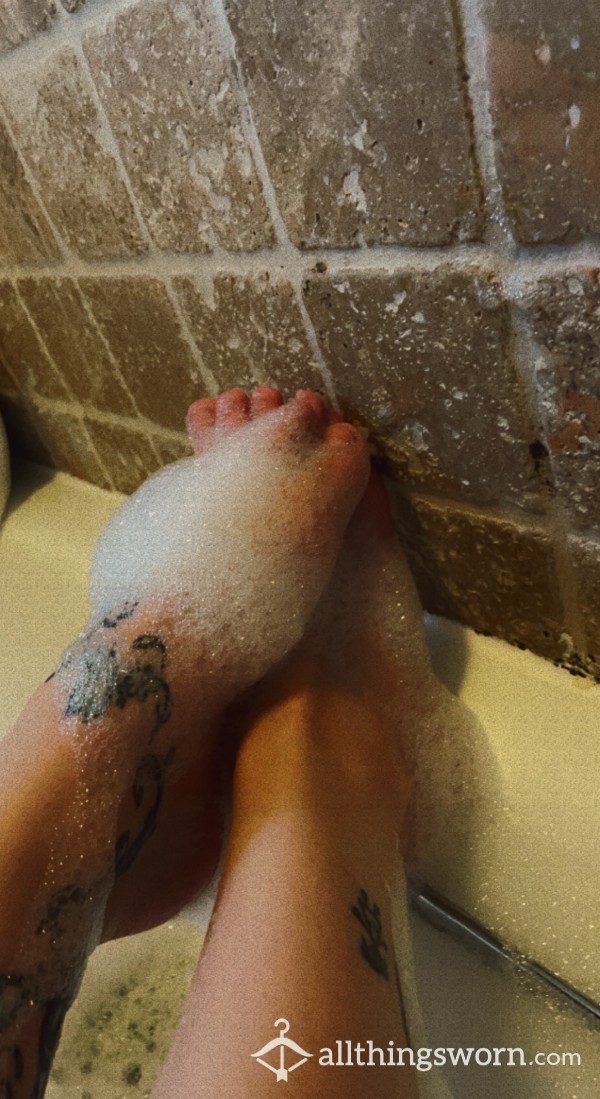 My Wet Feet Enjoying Bath Time