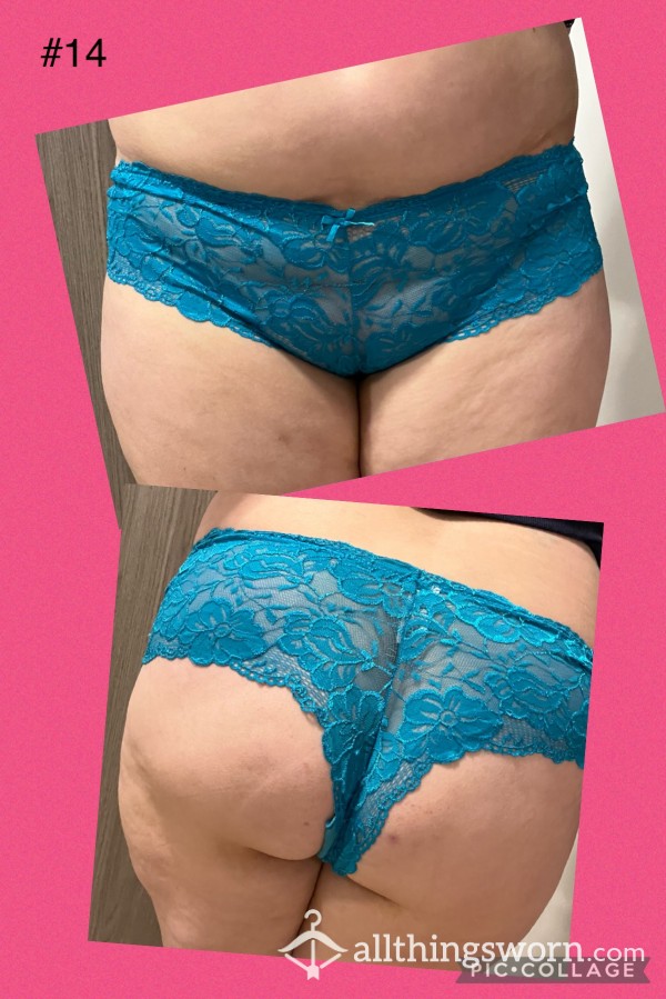 My Worn Turquoise Lace French Knickers