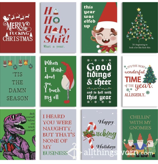 ❄️🎄🎁 Naughty And Nice XXXmas Cards! Includes Thermal-Printed Mini Pics 🎁🎄❄️