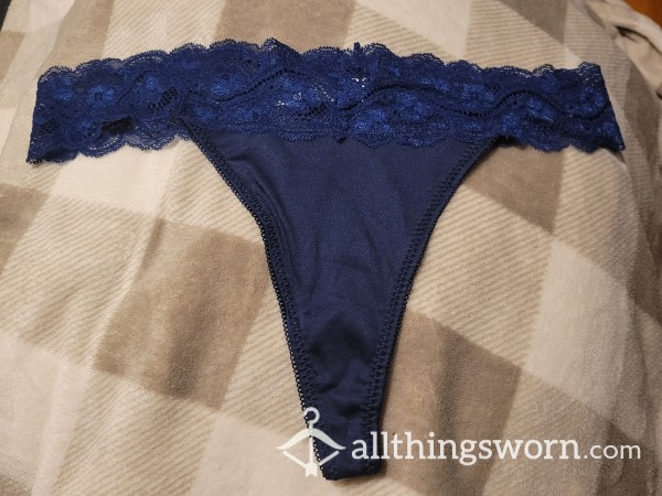 Navy And Lacey Thong!