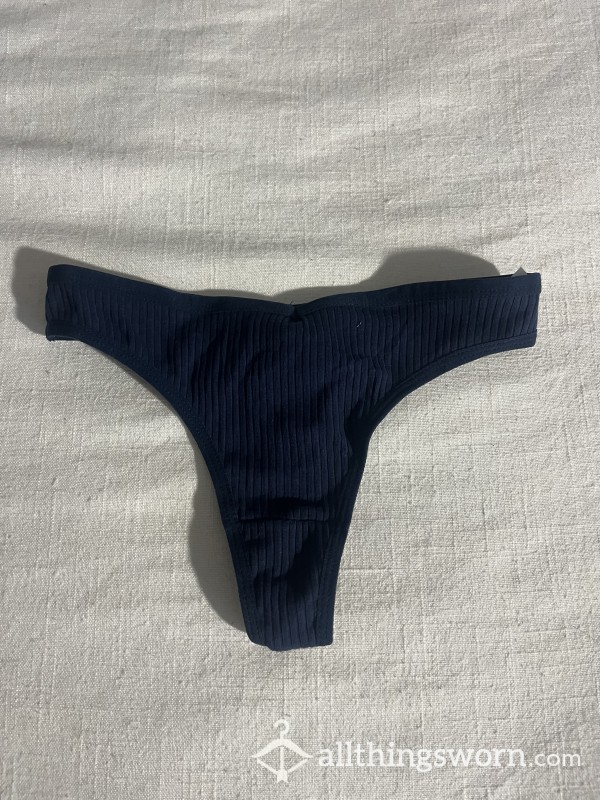 Navy Blue Cotton Thong