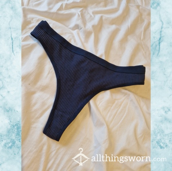 Navy Blue Cotton Thong