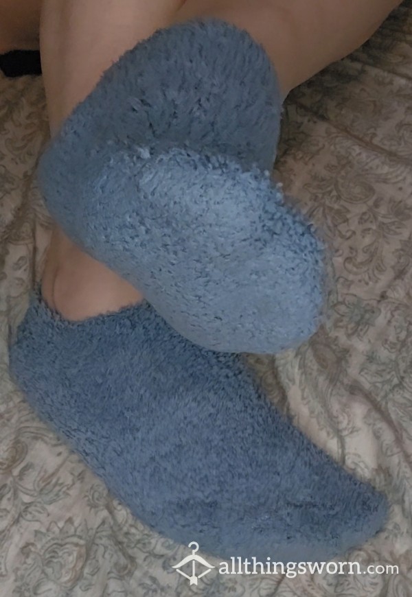Navy Blue Fuzzy Socks