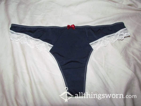 Navy Blue With White Lace