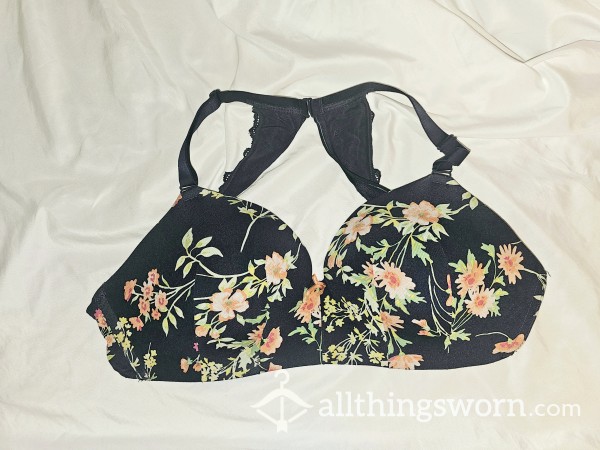 Navy Cacique Bra With Floral Print