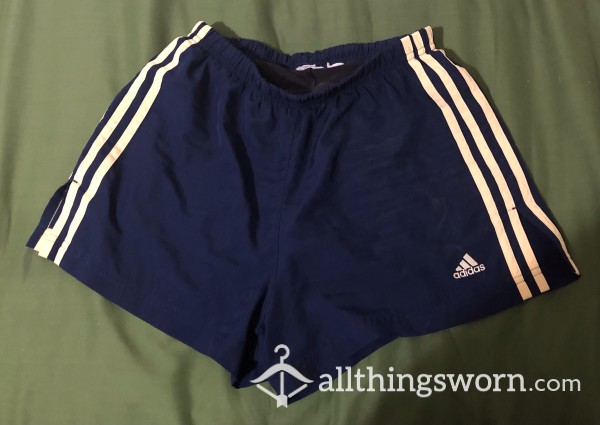 Navy & Yellow Adidas Shorts W/ Built In Panty