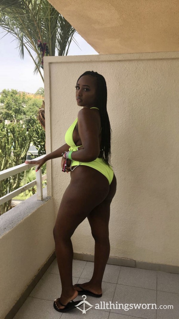 Neon Swimsuit That Rides Up My Juicy Ass