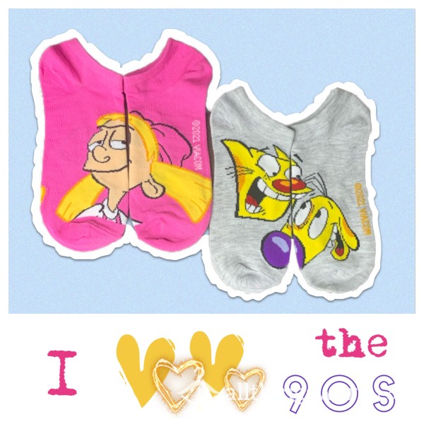 Colorful 90s Cartoons Thin Low Cut New Socks 🧡 💛