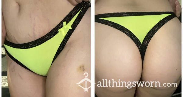 Neon Yellow Sexy Dirty Thong 😈