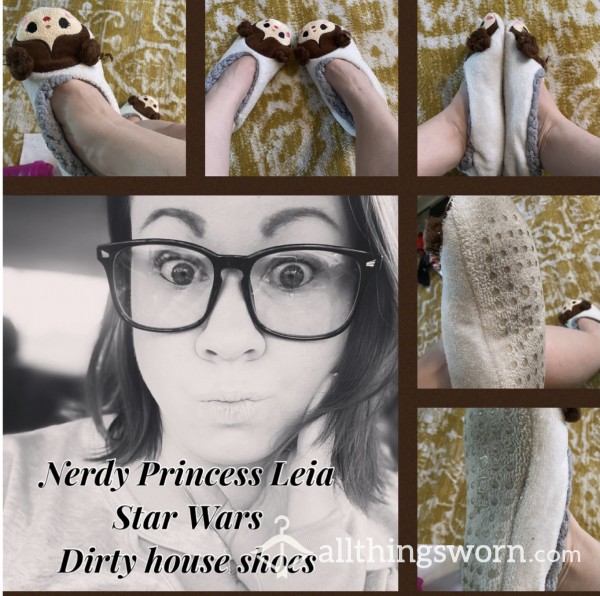 Nerdy Princess Leia House Shoes