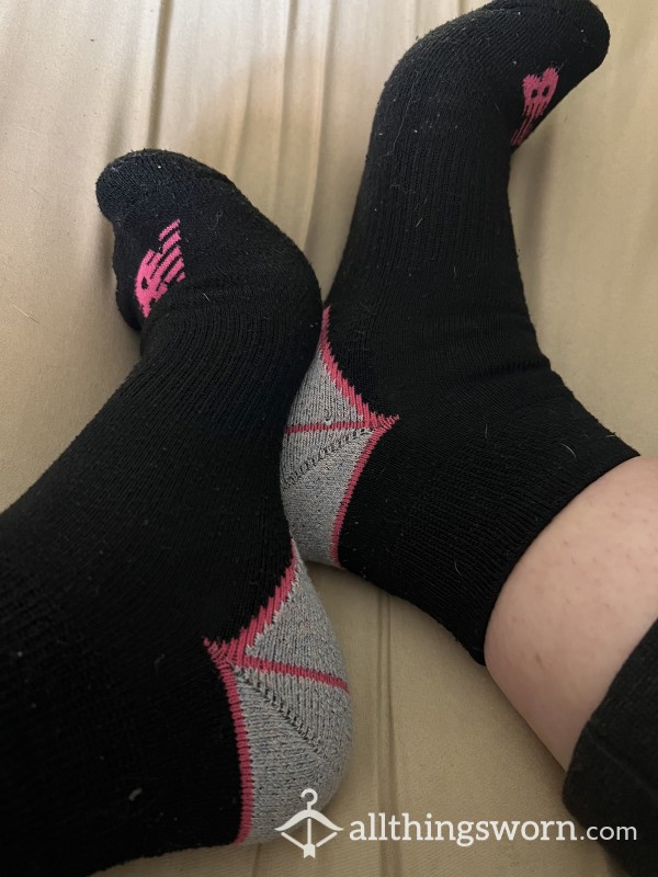 New Balance Ankle Socks Pink Logo