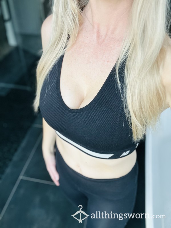 New Balance Black Bra, Worn, Sweaty And Smells Of Me. Selling To Best Offer.. DM ME 💋