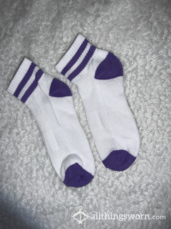New Purple And White Gym Socks