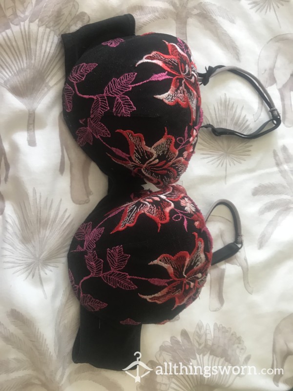 Next Black And Red Lacey Bra, 34D,