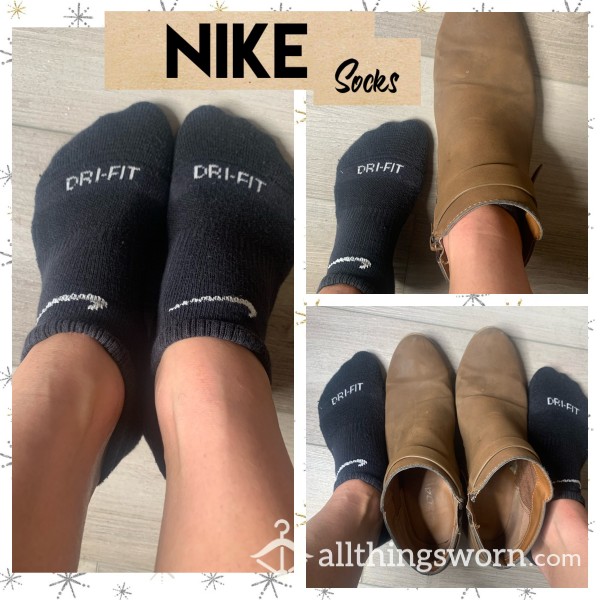 Nike Athletic Ankle Socks - Black, Well Worn 🤍 🖤