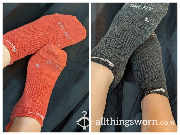 Nike Dri-Fit Ankle Socks (Black Or Orange)