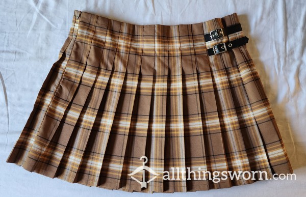 Fall Plaid Pleated Skirt