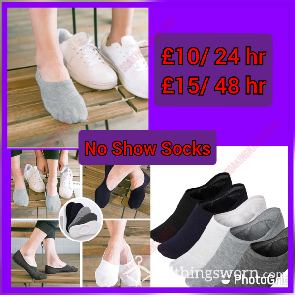No Show Cotton Socks 🤩 £10- 24hr/ £15- 48hr.