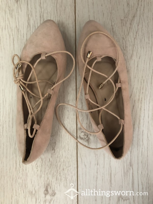 Nude Flat Well Worn Shoes Size 6