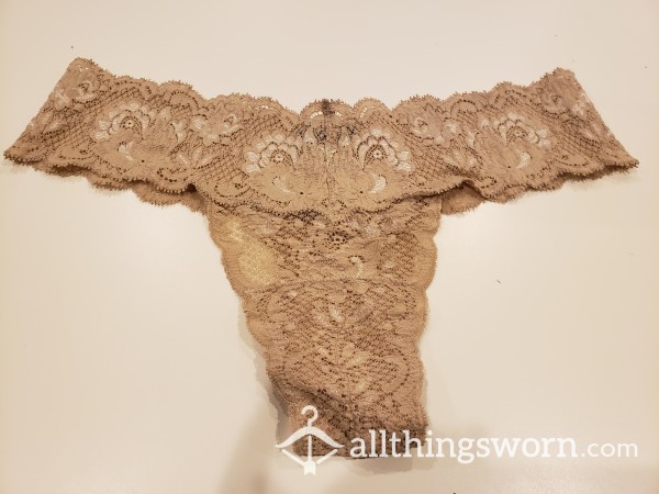 Nude Lace Thong - Cosabella