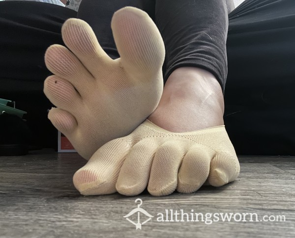 Nude Nylon Toe Socks/ Soft Thick Nylon/ Size 10 Feet