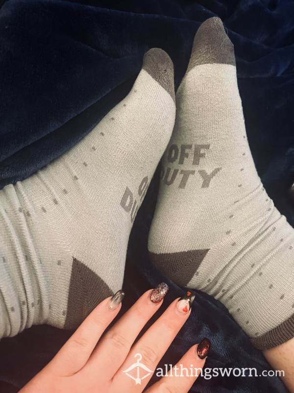 Off Duty Blue N Grey Ankle Socks
