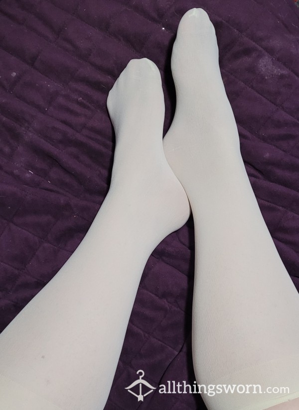 Off White Knee High Nylons *Free Shipping In The US *