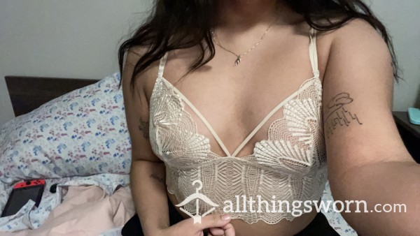 Off White Lace See Through Bra Top