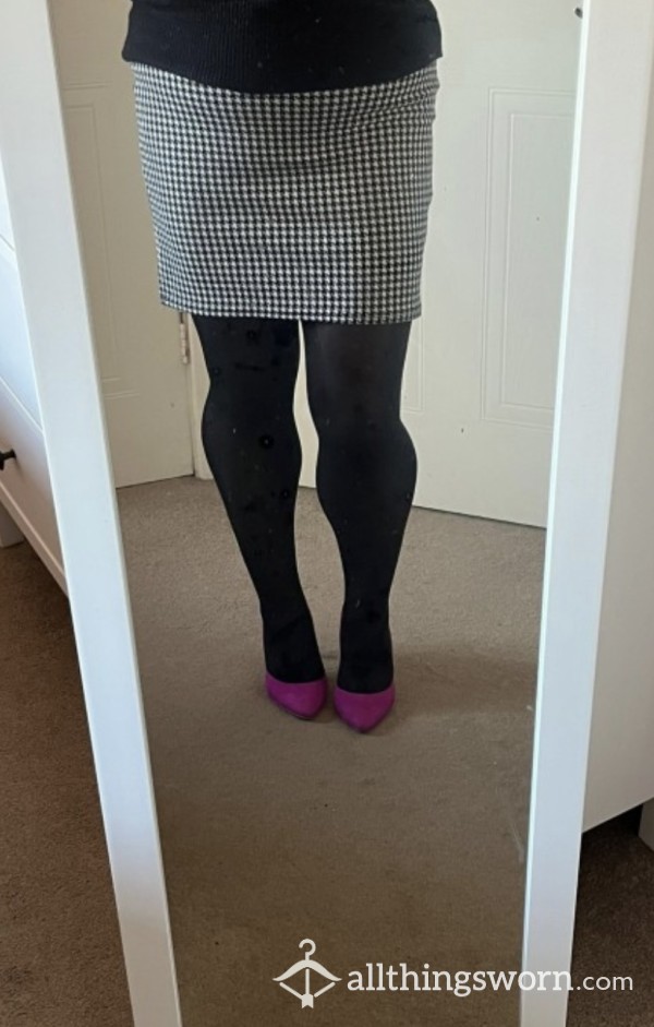 Office Girl Check Mini Skirt - Size 12