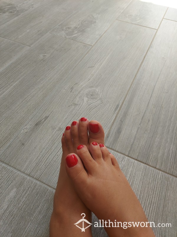 Oily Feet & Red Polish On Toes Video Clip 💋