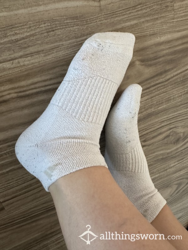 Sweaty Old White Adidas Gym Socks