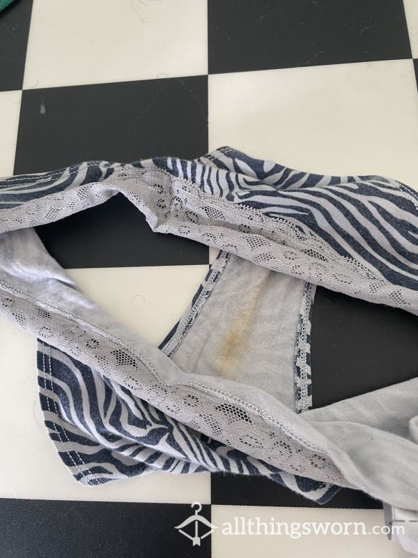 Old And A Lil Bit Stained Zebra Panties