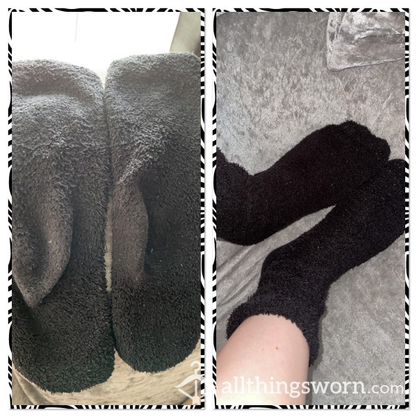 Old Black Fluffy Socks
