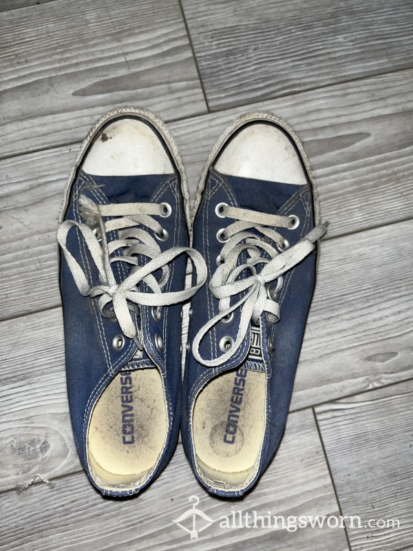 Dirty Blue Converse Worn W/o Socks Size 9