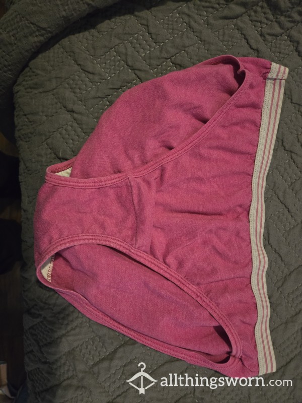 Pink With Grey Elastic Cotton Panties