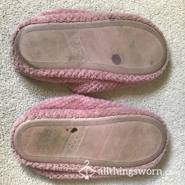 Buy Old Dirty Slippers With Foot Imprint