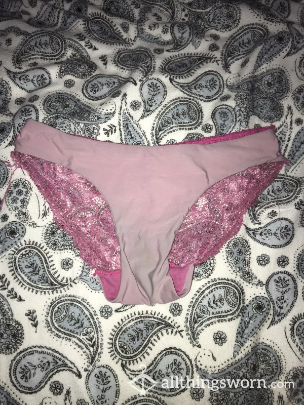 Old Faded Once Bright Pink Smooth Front Lace Back Undies 💕