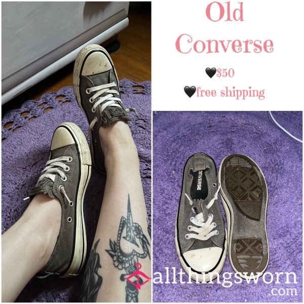 Old Gray Converse Sneakers