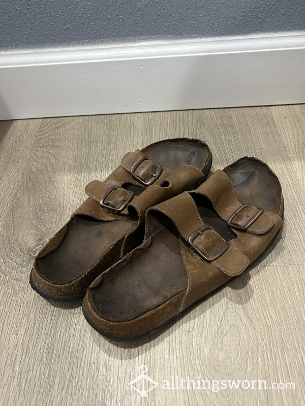 Old, Heavily Worn Brown Sandals