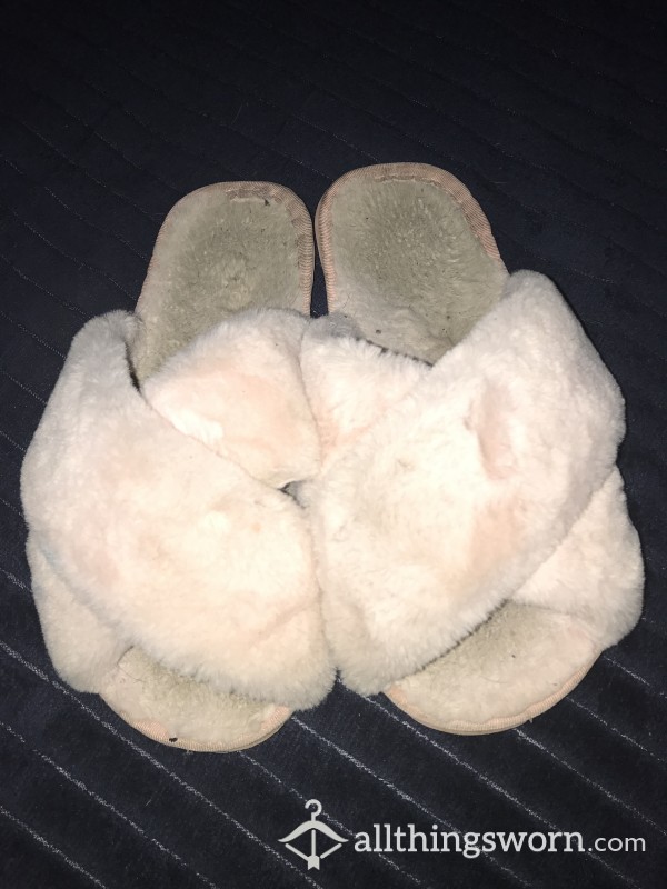Old Heavily Worn Slippers