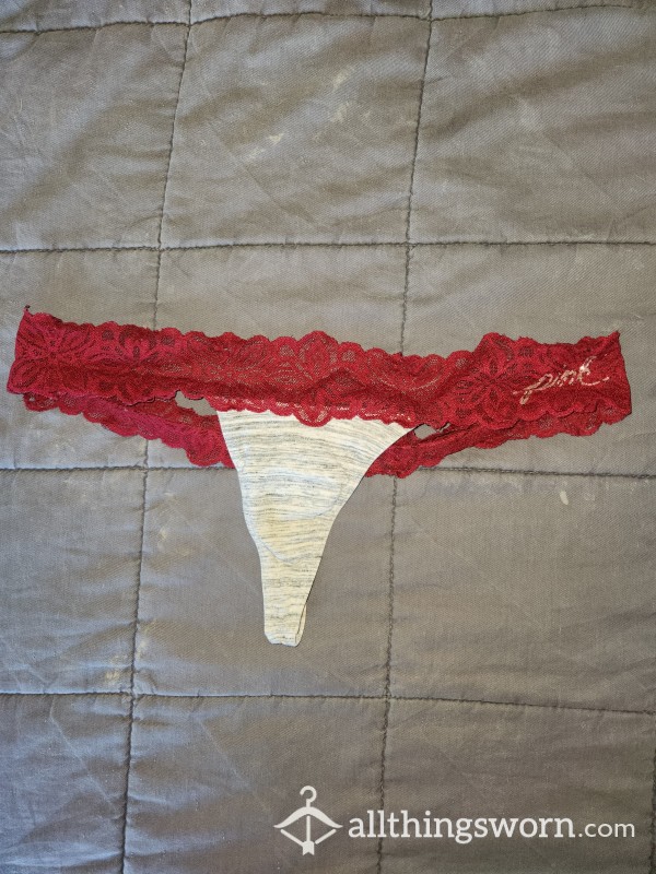 Old Lace And Cotton Thong- Worn For YEARS-probably From College