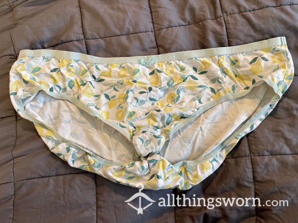 Very Old Lemon Patterned Cotton Hipsters