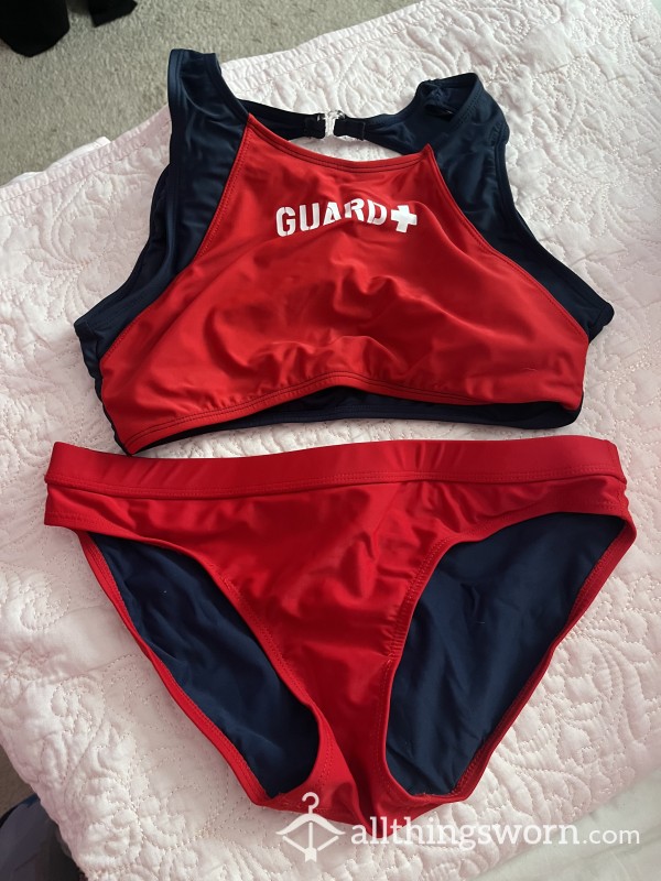Old Lifeguard Swimsuit That I Wore When I Was 15 And 16 Years Old! Very Cute And It Is A Two Piece!