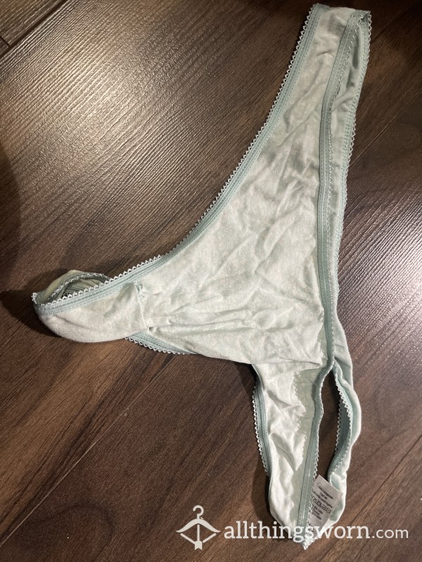 Old Light Blue Cotton Thong